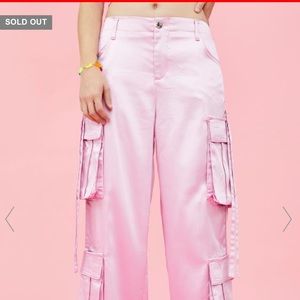 Dollskill Satin ‘Candy Crushed Cargo Pants’